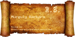 Murguly Barbara névjegykártya